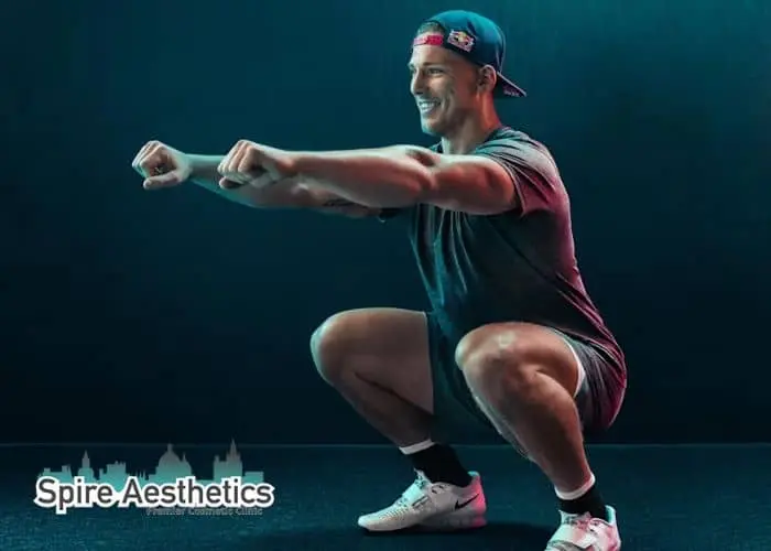 Image of man build leg muscle Herefordshire through exercise