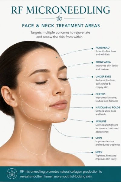Image of where you can have RF Micorneedling Skin tightening Herefordshire on the face
