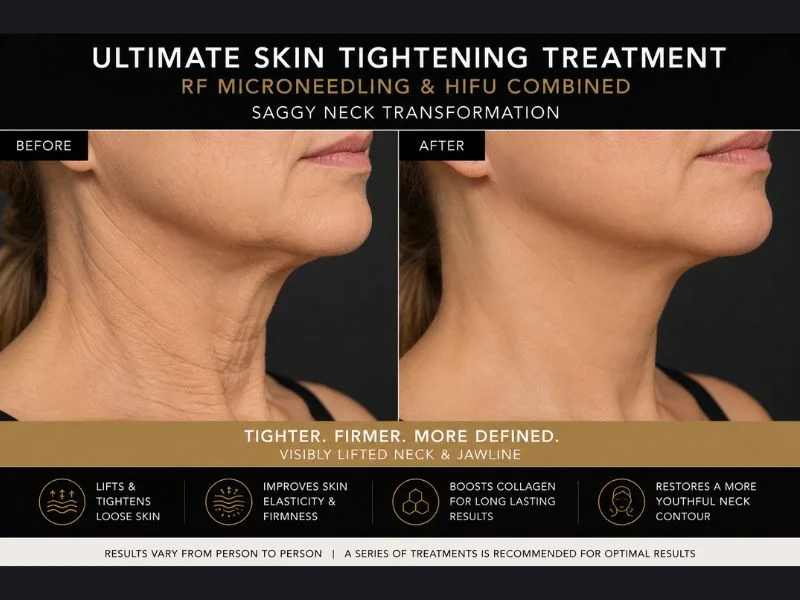 before and after Ultimate skin tightening treatment Herefordshire